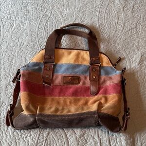 Boho Indie Sunshinejing Striped Canvas Tote Bag Purse